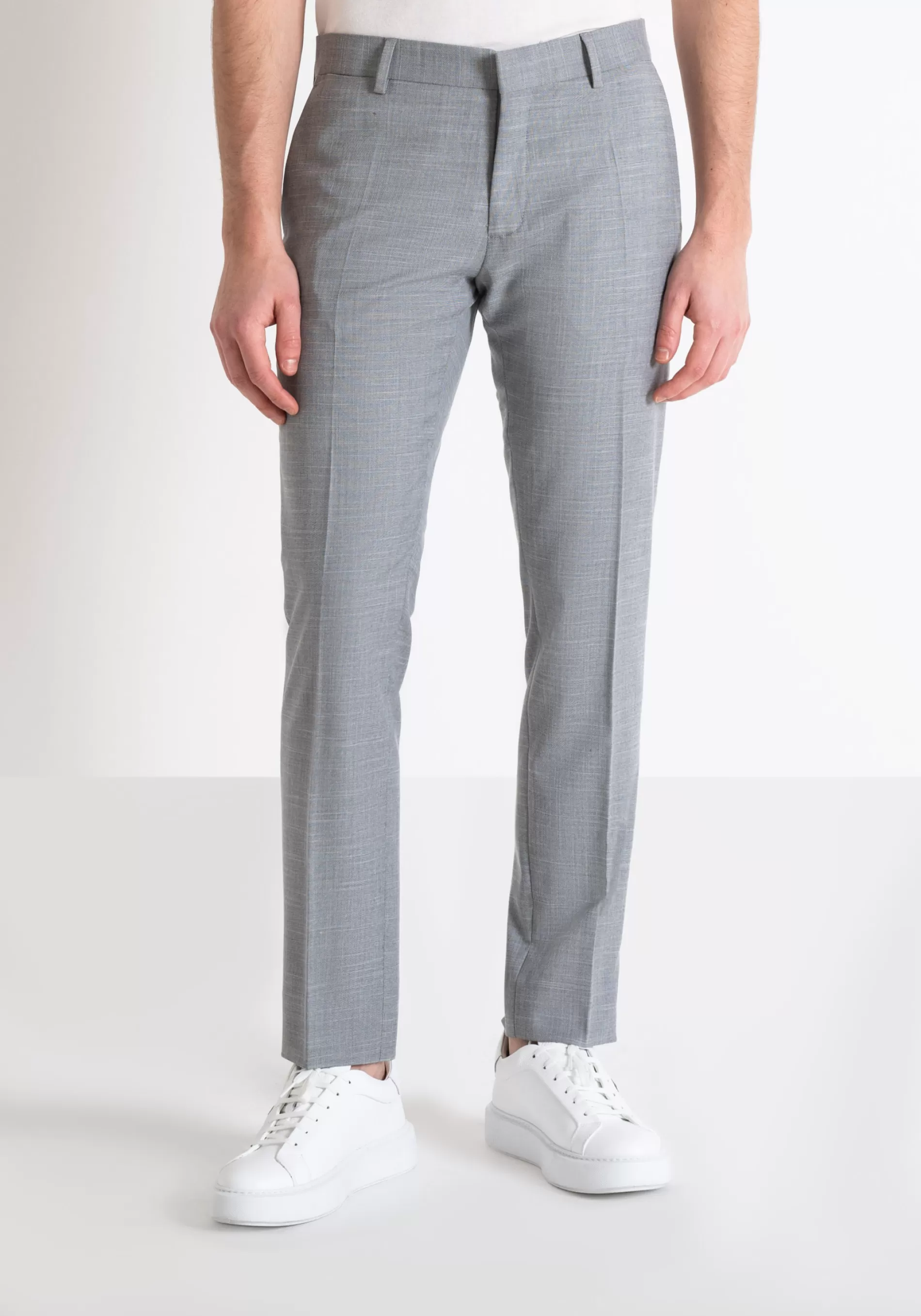 Discount BONNIE SLIM FIT TROUSERS IN ELASTIC VISCOSE BLEND FABRIC WITH FLAMED EFFECT Trousers