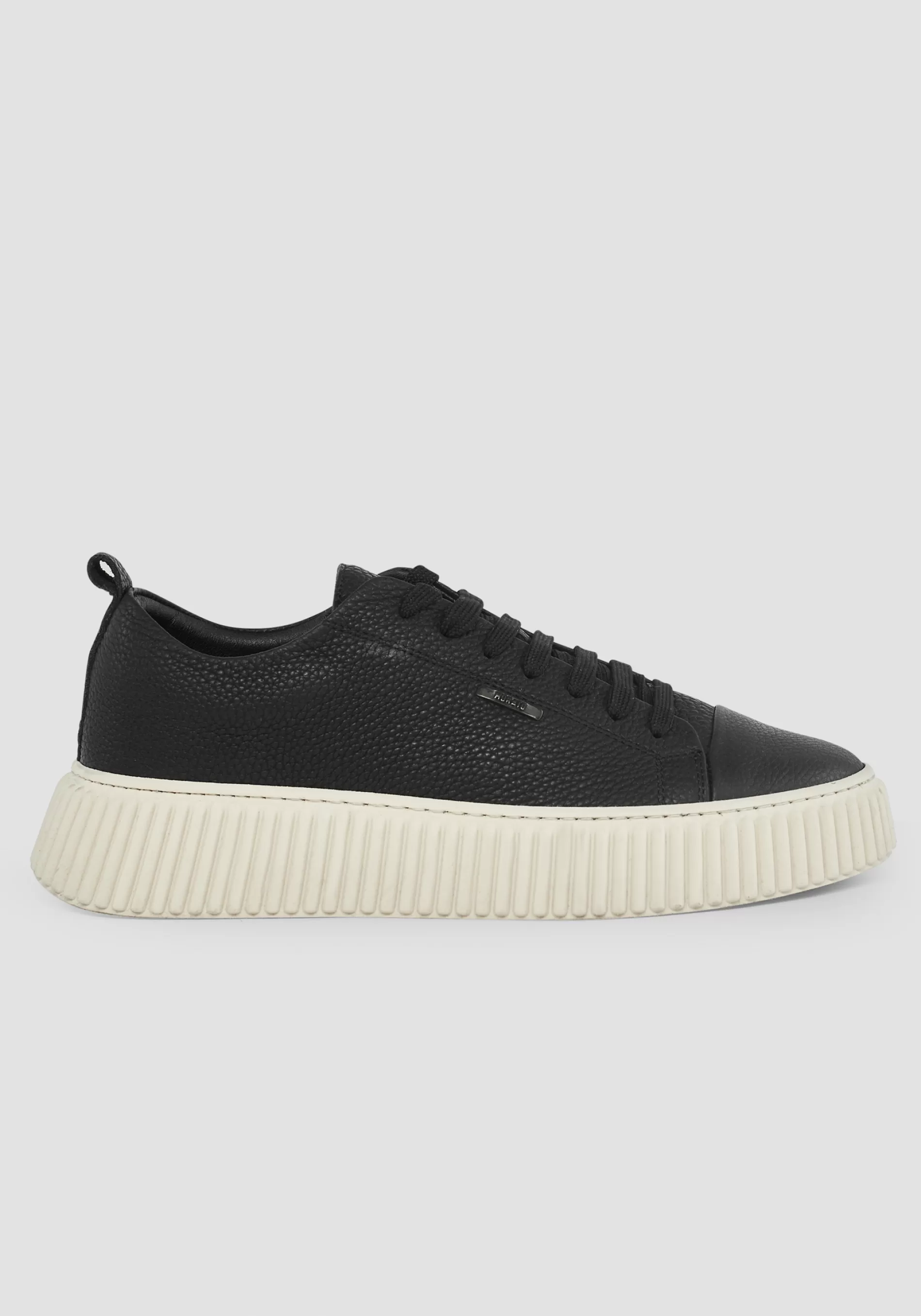 Best Sale "ALLEN" LOW-TOP SNEAKERS IN 100% SOLID-COLOUR LEATHER WITH PLATFORM SOLE Sneakers