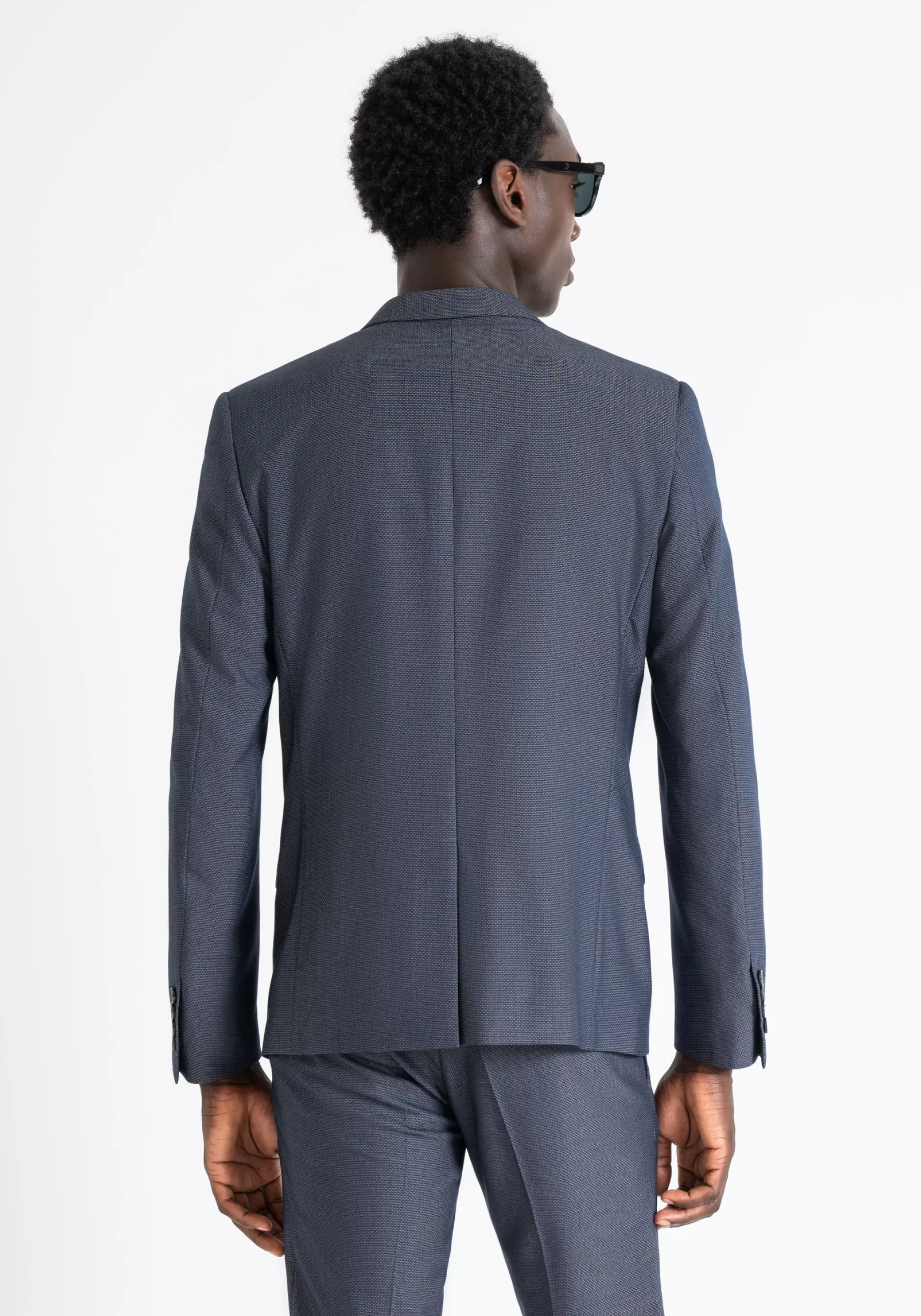 Fashion "BONNIE" SLIM FIT JACKET IN ELASTIC VISCOSE BLEND FABRIC WITH MICRO PATTERN Jackets and Gilet