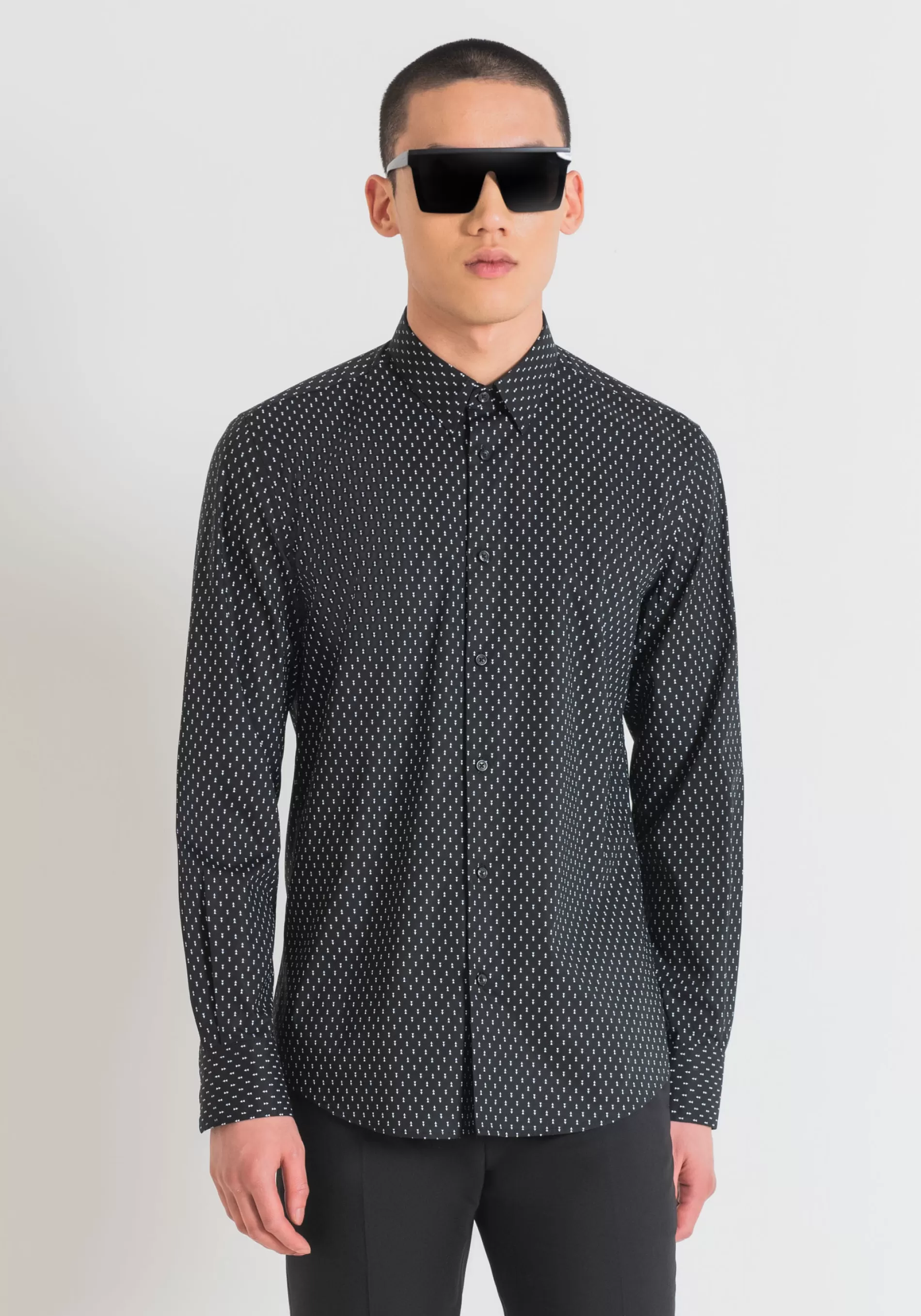 Discount "NAPOLI" SLIM FIT SHIRT IN SOFT-FEEL COTTON WITH ALL-OVER MICRO PRINT Shirts