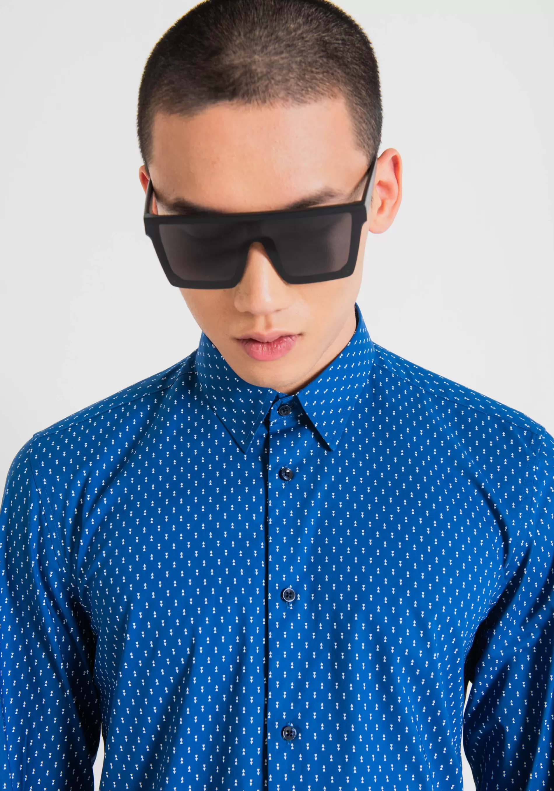 Outlet "NAPOLI" SLIM FIT SHIRT IN SOFT-FEEL COTTON WITH ALL-OVER MICRO PRINT Shirts