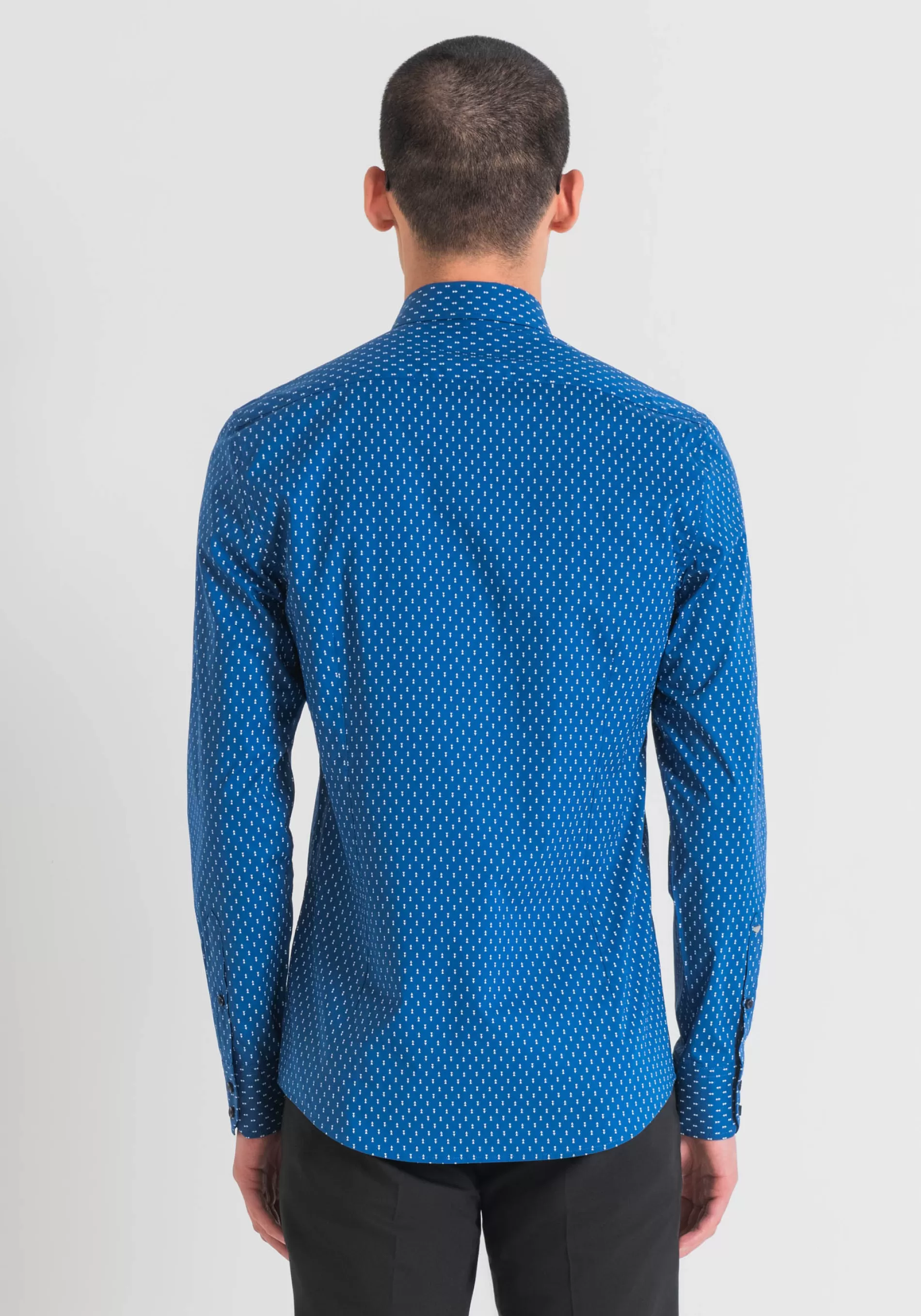 Outlet "NAPOLI" SLIM FIT SHIRT IN SOFT-FEEL COTTON WITH ALL-OVER MICRO PRINT Shirts