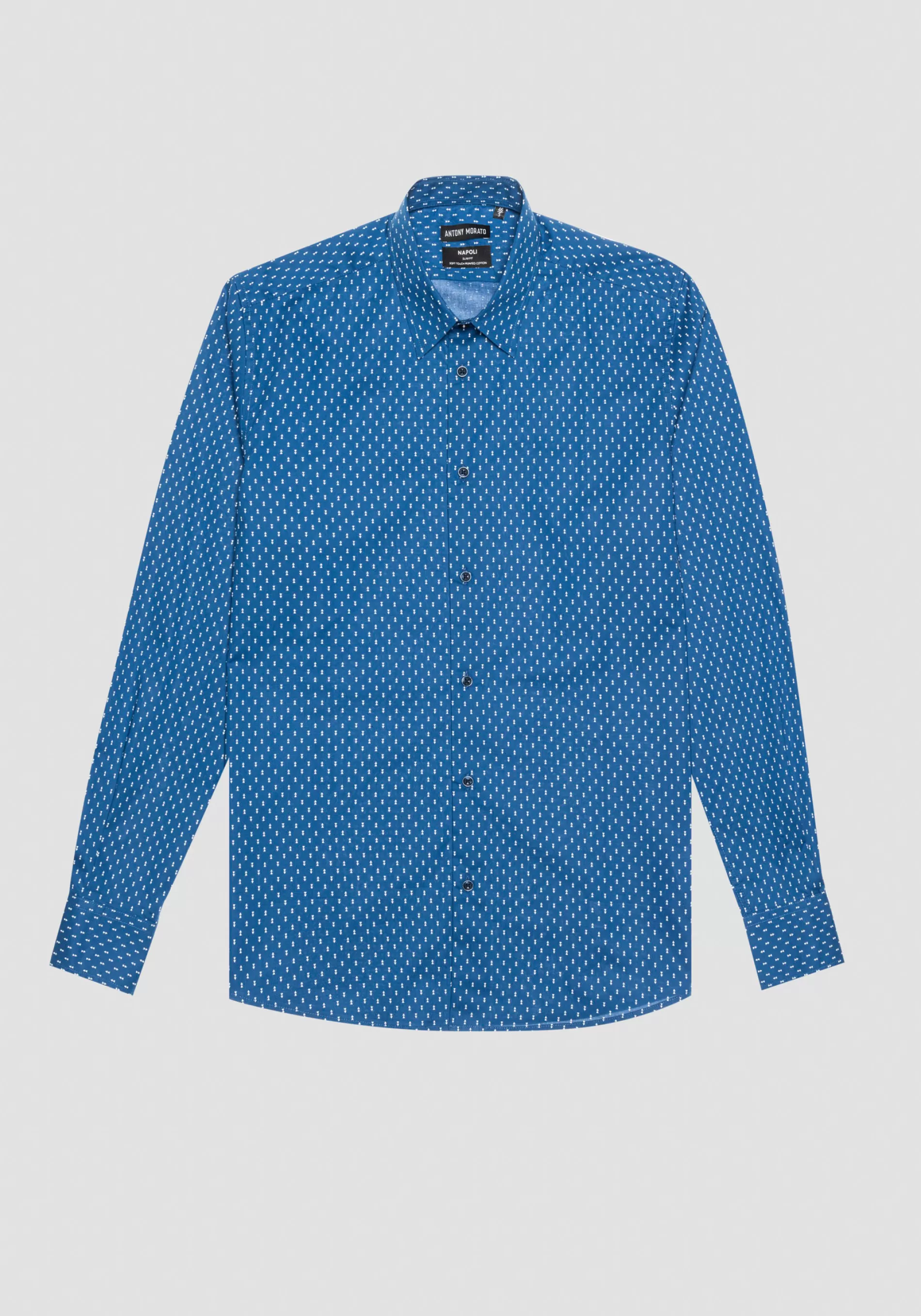 Outlet "NAPOLI" SLIM FIT SHIRT IN SOFT-FEEL COTTON WITH ALL-OVER MICRO PRINT Shirts