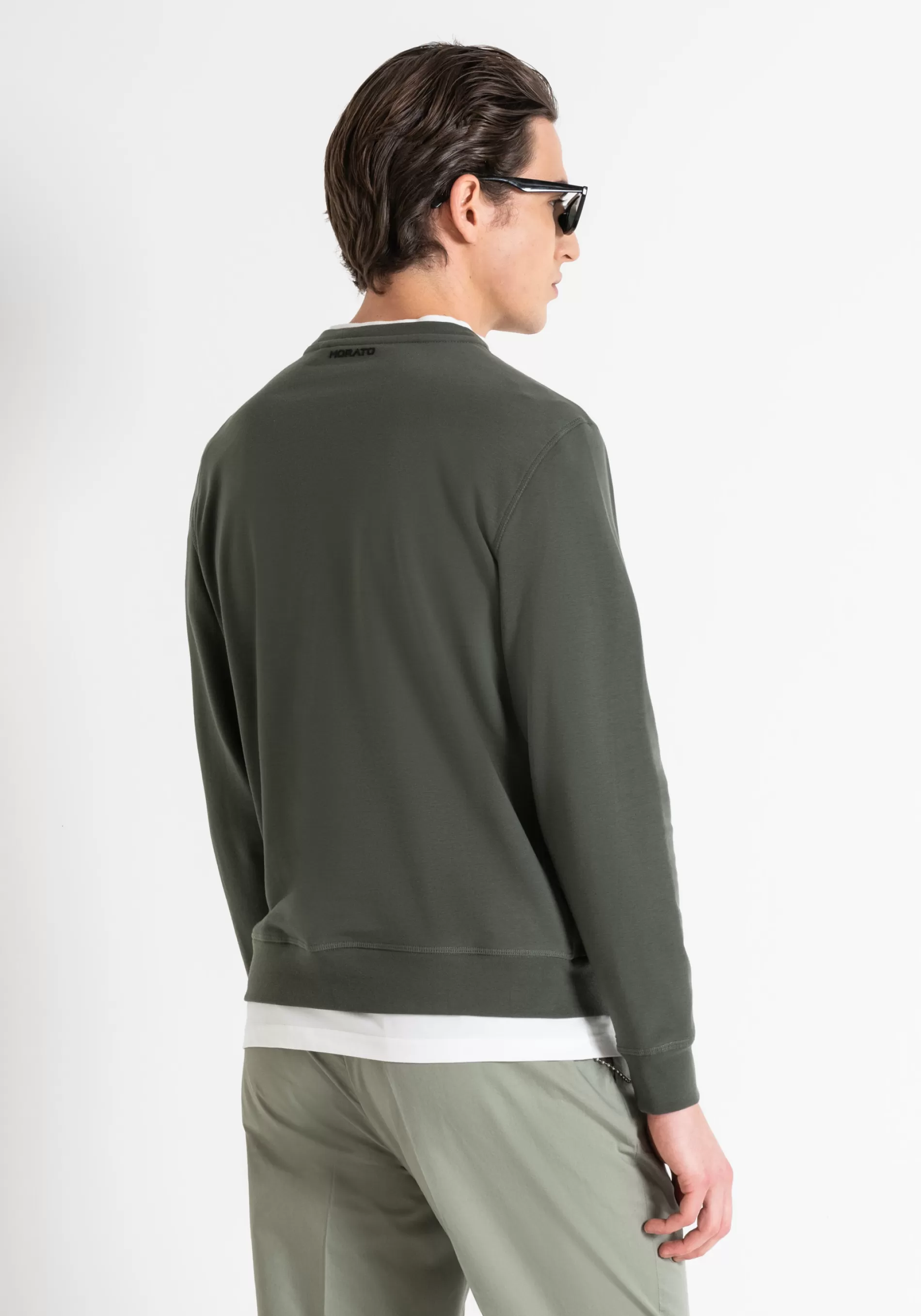Best REGULAR FIT SWEATSHIRT IN SUSTAINABLE COTTON-POLYESTER BLEND WITH FADED FLOCK PRINT Sweatshirts