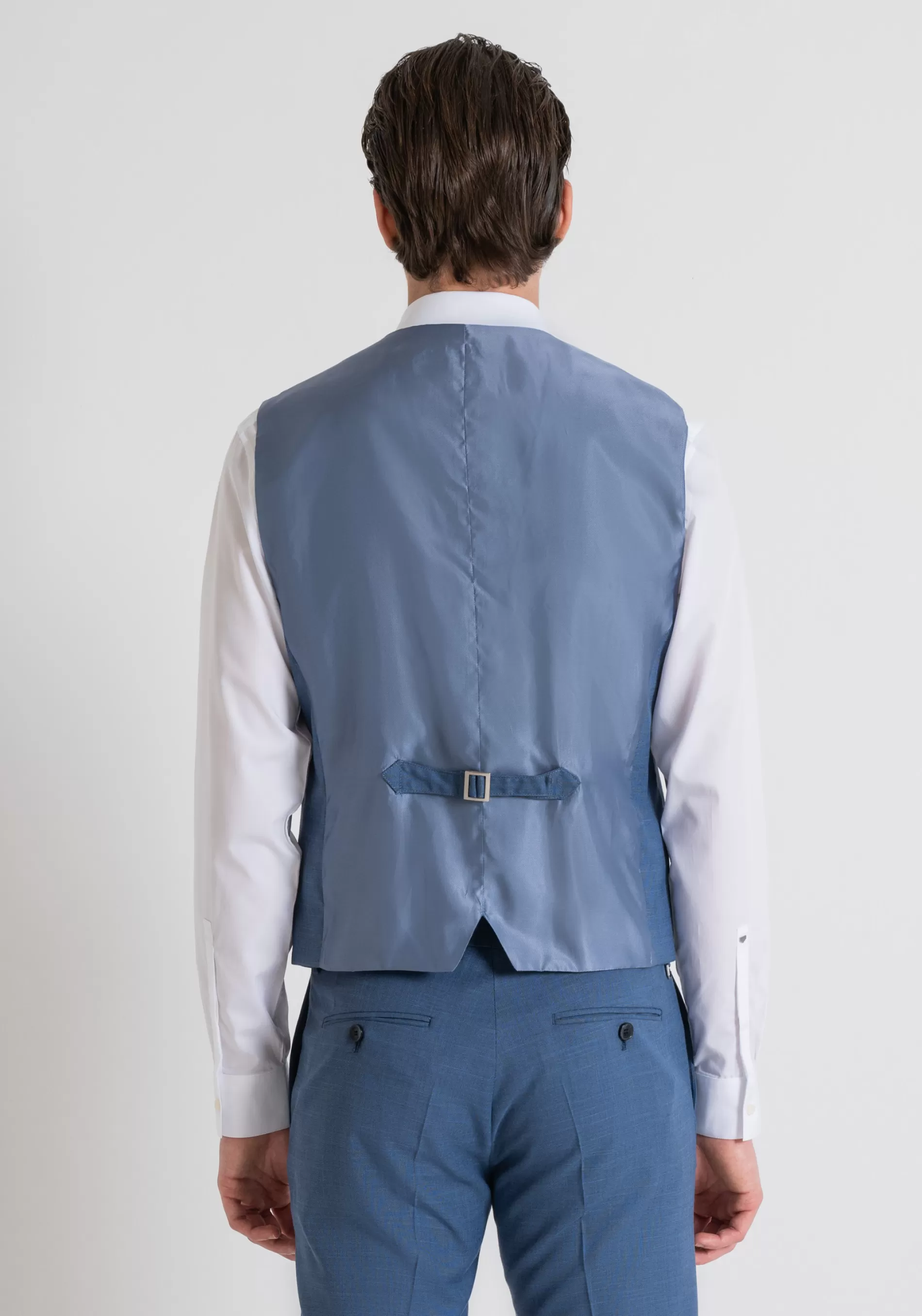 Discount SLIM FIT GILET IN ELASTIC VISCOSE BLEND FABRIC WITH FLAMED EFFECT. Jackets and Gilet